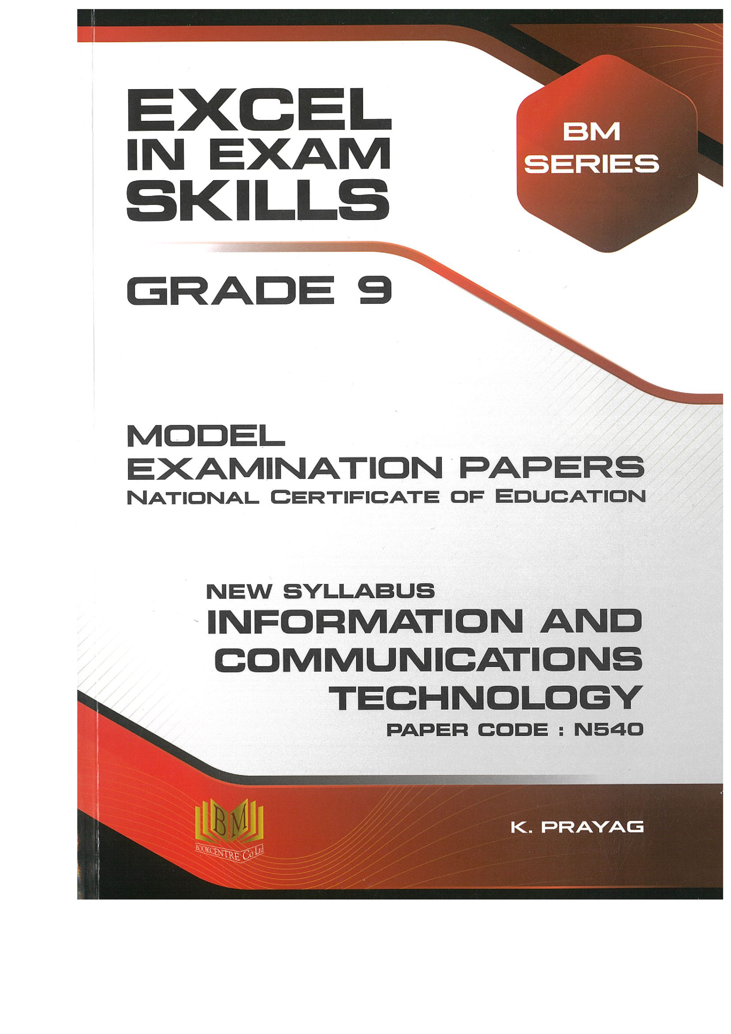 ICT - Excel In Exam Skills - Model Examination Papers - Grade 9